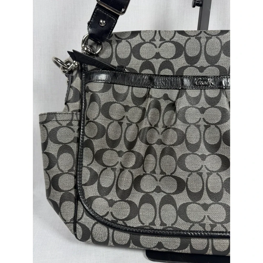 Coach Ashley Signature‎ Coated Canvas Flap Closure Messenger Diaper Shoulder Bag